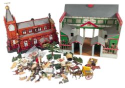 VINTAGE TOYS - MODEL CHURCH/ FORTRESS & BRITAINS LEAD ANIMALS