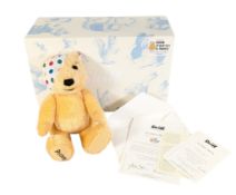 TEDDY BEARS - GERMAN STEIFF CHILDREN IN BEED PUDSEY BEAR