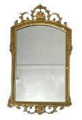 FRENCH LOUIS XV STYLE 19TH CENTURY GILTWOOD & GESSO WALL MIRROR