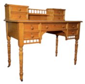 LATE VICTORIAN BIRD'S EYE MAPLE BONHEUR DU JOUR WRITING DESK