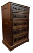 20TH CENTURY MAHOGNAY & WALNUT WELLINGTON STYLE CHEST OF DRAWERS