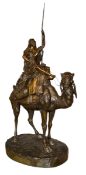 EMILE PINEDO (FRENCH, 1840-1914) - ' VEDETTE AU DESERT ' - LARGE FIGURAL BRONZE