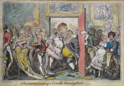 AFTER GEORGE CRUICKSHANK - INCONVENIENCES OF A CROWDED... - HAND COLOURED ETCHING