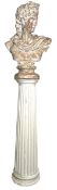 LARGE CONTEMPORARY GREEK REVIVAL BUST OF APOLLO BELVEDERE ON COLUMN STAND