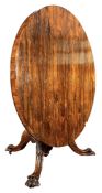 19TH CENTURY WILLIAM IV ROSEWOOD TILT-TOP BREAKFAST / LOO TABLE
