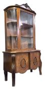 BIEDERMEIER EARLY 20TH CENTURY MAHOGANY GLAZED FRONT BOOKCASE CABINET