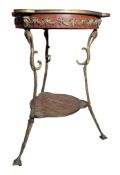 FRENCH LOUIS XV STYLE KINGWOOD & GILT ORMOLU TRIPOD OCCASIONAL TABLE
