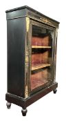 FRENCH 19TH CENTURY EBONISED & ORMOLU PIER DISPLAY CABINET