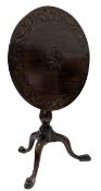 20TH CENTURY VICTORIAN REVIVAL MAHOGANY BIRDCAGE TILT-TOP TABLE