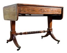 GEORGE III 19TH CENTURY MAHOGANY ARTICULATE TOP DROP LEAF ARCHITECTS' TABLE DESK