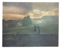 LOCAL BATH INTEREST - STEPHEN ANGEL - LARGE OIL ON BOARD OF THE ROYAL CRESCENT