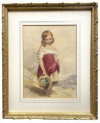 THOMAS SMITH CAFE (BRITISH, 1817-1909) - WATERCOLOUR PORTRAIT OF A YOUNG GIRL