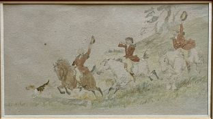 RANDOLPH CALDECOTT (1846-1886) - TALLY HO' - 19THC ENTURY WATERCOLOUR PAINTING