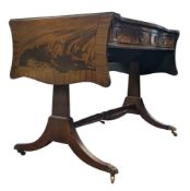 GEORGE III 19TH CENTURY FLAME MAHOGANY DROP-LEAF WRITING TABLE DESK