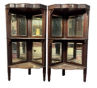 PAIR OF 19TH CENTURY EDWARDS & ROBERTS MIRROR BACK CABINETS