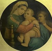 AFTER RAPHAEL (1483-1520) - MADONNA DELLA SEGGIOLA - 19TH CENTURY PRINT ON CANVAS