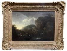 ATTR. TO THOMAS BARKER OF BATH - WELSH FIGURES ON A RUGGED PATH... - OIL ON CANVAS