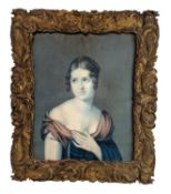 19TH CENTURY SILK PAINTING DEPICTING PAOLINA BONAPARTE