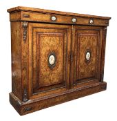 19TH CENTURY VICTORIAN BURR WALNUT ADAMS REVIVAL CREDENZA SIDEBOARD