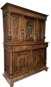 FRENCH 19TH CENTURY OAK & WALNUT BUFFET DE CORPS SIDEBOARD