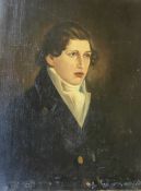 19TH CENTURY ENGLISH SCHOOL OIL ON CANVAS PORTRAIT PAINTING OF GENTLEMAN