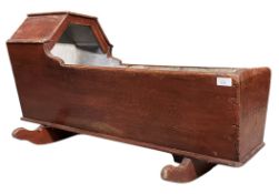 VICTORIAN 19TH CENTURY OAK ROCKING COT/DOLL'S CRADLE