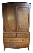 GEORGE III MAHOHANY & INLAY DOME TOP LINEN PRESS