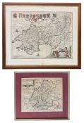 JOAN BLAEU & WILLIAM CAMDEN - TWO 17TH & 18TH CENTURY FRAMED MAPS