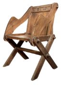 19TH CENTURY CARVED PINE GLASTONBURY CHAIR
