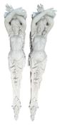 IMPRESSIVE PAIR OF CLASSICAL INSPIRED STONE EFFECT RESIN CARYATID SCULPTURES