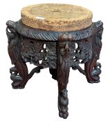 EARLY 20TH CENTURY CHINESE CARVED HARDWOOD PLAN STAND