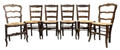 MATCHING SET OF SIX FRENCH OAK DINING CHAIRS