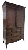 GEORGE III 19TH CENTURY MAHOGANY LINEN PRESS