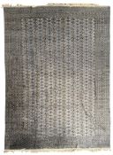 LARGE 20TH CENTURY BOKHARA BLUE GROUND RUG