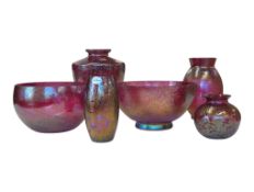 COLLECTION ROYAL BRIERLEY PINK IRIDESCENT STUDIO GLASS