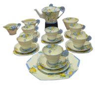 PARAGON - 1930S ART DECO JASMINE PATTERNED CHINA TEA SERVICE