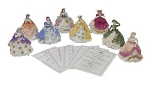 COALPORT - FAIREST FLOWERS - COLLECTION OF EIGHT PORCELAIN FEMALE FIGURINES