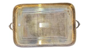 LARGE 20TH CENTURY VICTORIAN REVIVAL SILVER PLATED TRAY