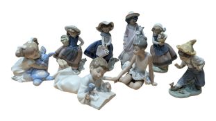 COLLECTION OF LATE 20TH CENTURY PORCELAIN LLADRO & NAO FIGURES