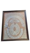 19TH CENTURY VICTORIAN LACEWORK SAMPLER IN A FRAME