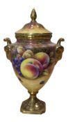 COALPORT - LATE 20TH CENTURY BONE CHINA RICHARD BUDD LIDDED URN