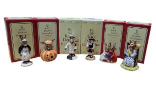 ROYAL DOULTON - SIX LATE 20TH CENTURY BOXED CHINA BUNNYKINS FIGURES