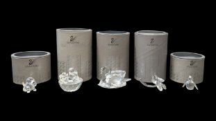 SWAROVSKI - COLLECTION OF FIVE LATE 20TH CENTURY CRYSTAL GLASS FIGURES