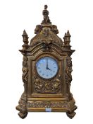 20TH CENTURY NEO CLASSICAL GILT MANTEL CLOCK