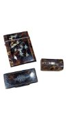 19TH CENTURY VICTORIAN TORTOISESHELL CARD CASE W/ TWO SMALLER BOXES