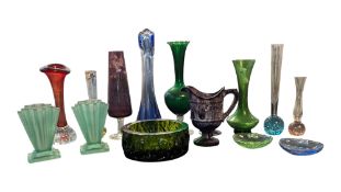 COLLECTION OF 20TH CENTURY STUDIO GLASS VASES