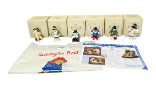 COALPORT - SIX 2000 CHINA PADDINGTON BEAR FIGURES
