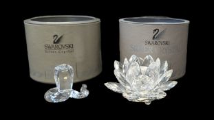 SWAROVSKI - TWO LATE 20TH CENTURY SILVER CRYSTAL GLASS FIGURES