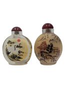 TWO 20TH CENTURY VINTAGE CHINESE GLASS PERFUME SCENT / SNUFF BOTTLES