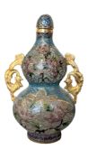 20TH CENTURY CHINESE CLOISONNE DOUBLE GOURD VASE / SCENT BOTTLE